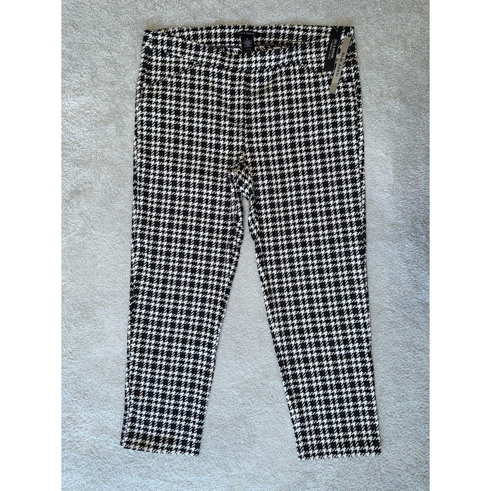 NWT Zac & Rachel Black/White Houndstooth Slim Ankle Pants‎ Womens Size 16